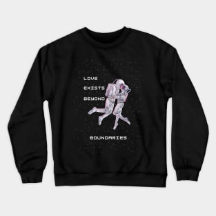 Space Lovers Art | Astronauts: Starry Sci-Fi Love Beyond Bounds Design Crewneck Sweatshirt